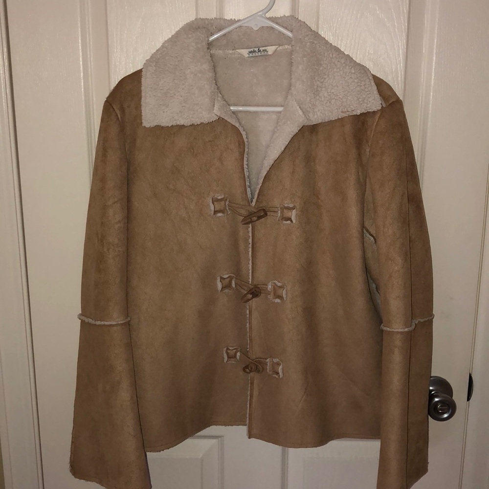 Size L faux suede and cotton jacket
